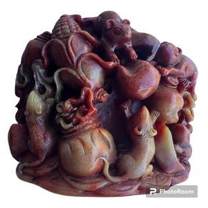 Chinese Carved Soapstone Mice Sculpture‎ 19th Century Qing